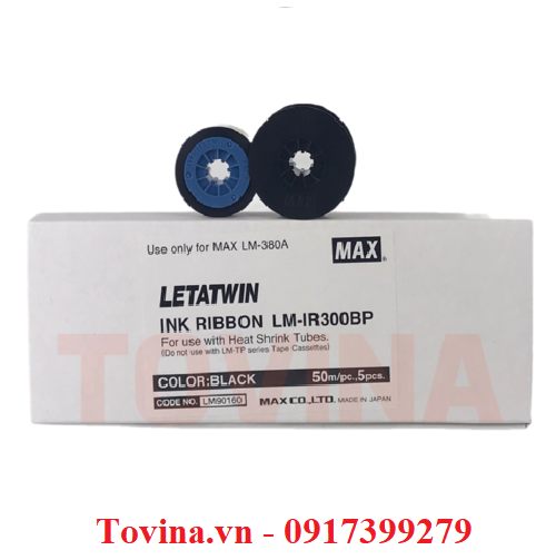 Mực in đầu cốt LM-IR300BP – đen, 12 mm × 50 m (máy MAX LM-390/380)