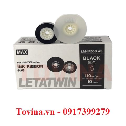 Mực in đầu cốt LM-IR50B-AS – đen, 12 mm × 110 m (máy MAX LM-550)