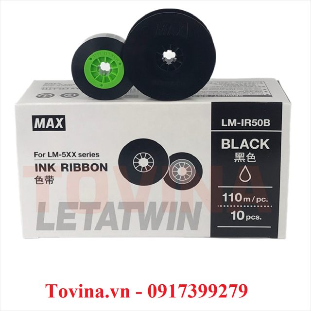 Mực in đầu cốt LM-IR50B – đen, 12 mm × 110 m (máy MAX LM-550)