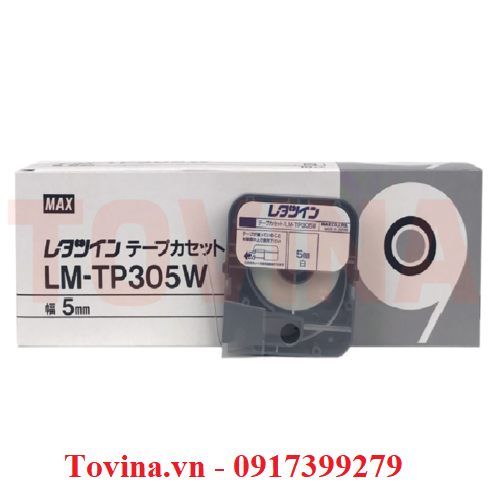 Nhãn trắng LM-TP305W khổ 5 mm × 8 m (máy MAX LM-390/380)
