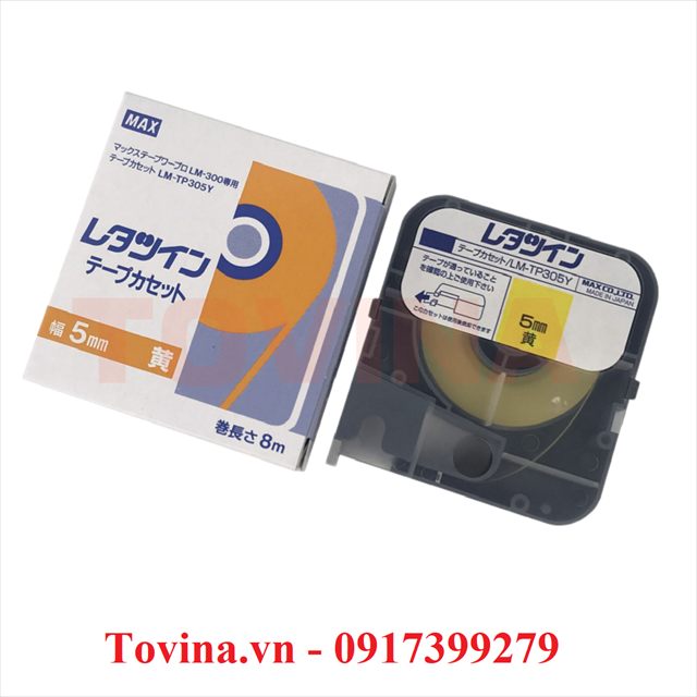 Nhãn vàng LM-TP305Y khổ 5 mm × 8 m (máy MAX LM-390/380)