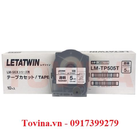 Nhãn trong suốt LM-TP505T khổ 5 mm × 8 m (máy MAX LM-550)