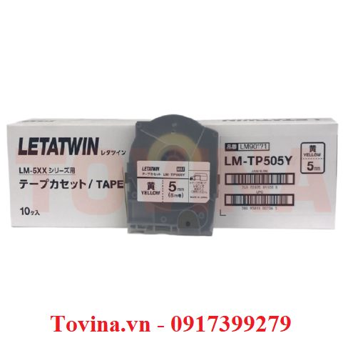 Nhãn vàng LM-TP505Y khổ 5 mm × 8 m (máy MAX LM-550)