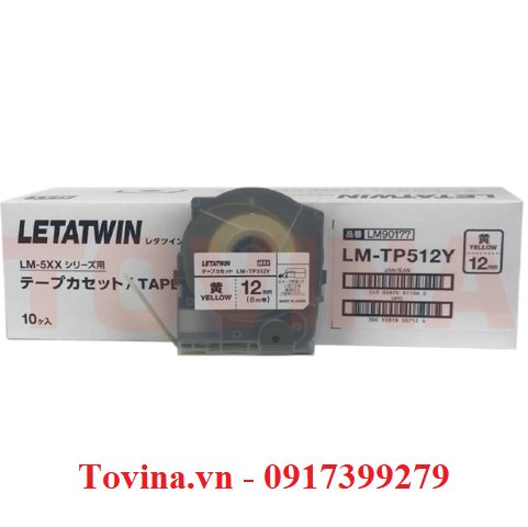 Nhãn vàng LM-TP512Y khổ 12 mm × 8 m (máy MAX LM-550)
