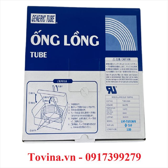 Ống lồng in đầu cốt LM-TU336N2 φ3,6 mm, cuộn 100 m – MAX, UL224