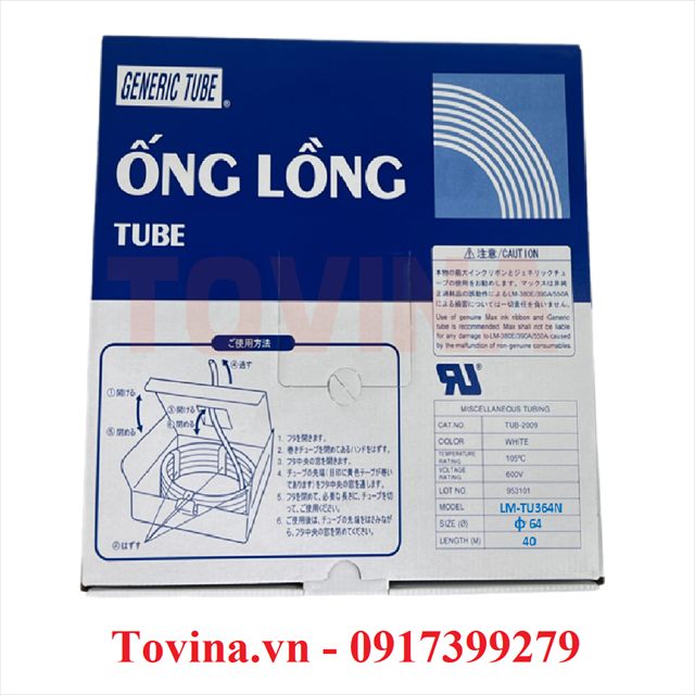 Ống lồng in đầu cốt LM-TU364N phi 6,4 mm, cuộn 40 m