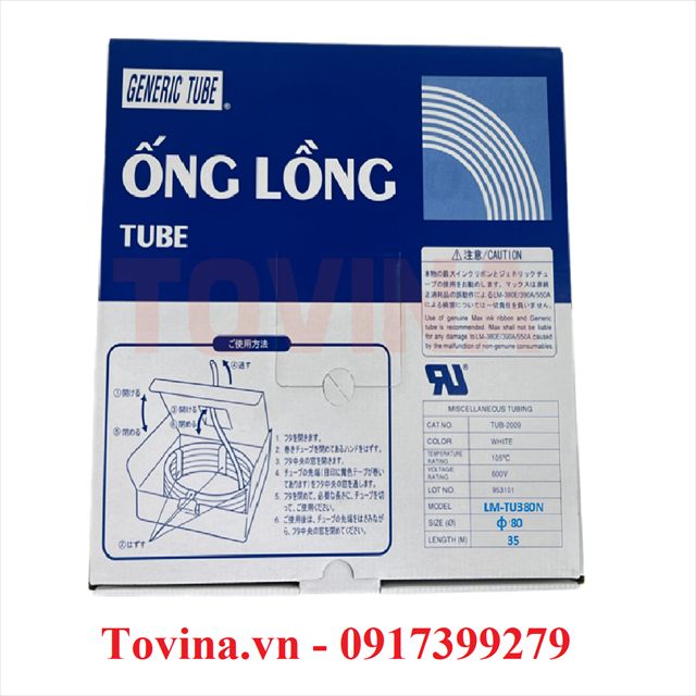 Ống lồng in đầu cốt LM-TU380N phi 8,0 mm, cuộn 35 m