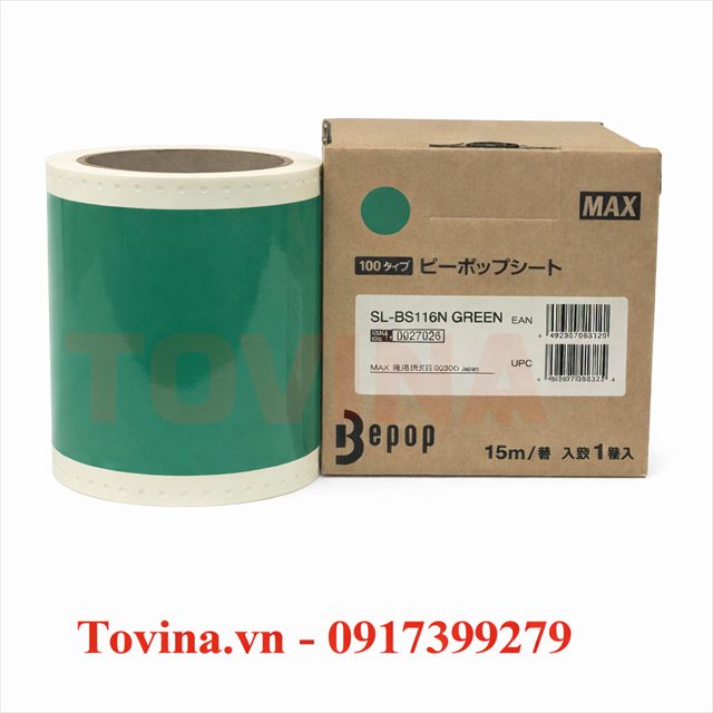 Nhãn xanh lá cây SL-BS116N (110mm, 15m)