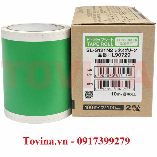 Nhãn xanh lá mạ SL-S121N2 (110mm, 10m)