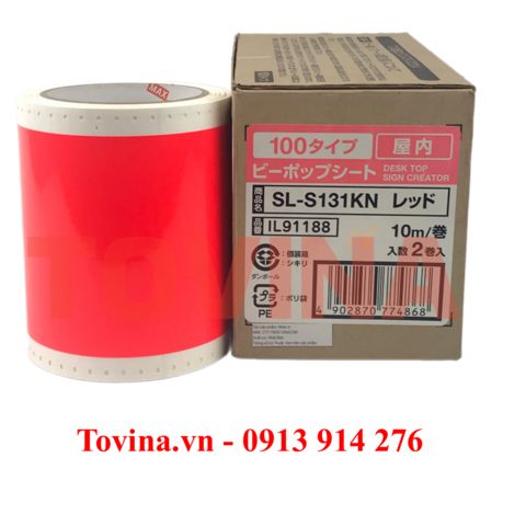 Nhãn màu phản quang đỏ SL-S131KN (110mm, 10mm)