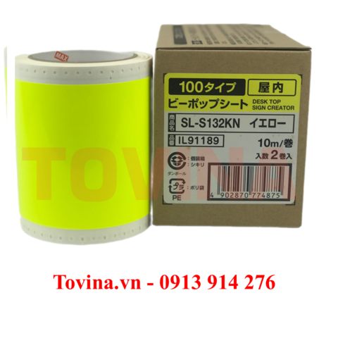 Nhãn màu phản quang vàng SL-S132KN (110mm, 10m)