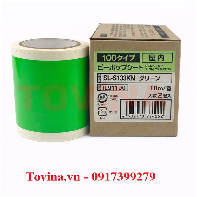 Nhãn màu phản quang xanh lá SL-S133KN (110mm, 10m)
