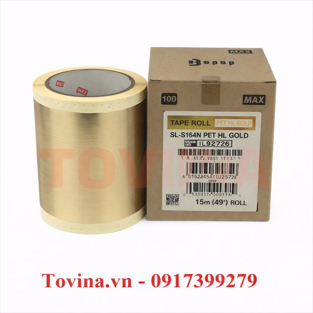 Nhãn vàng ánh kim SL-S164N 110 mm x 15 m (máy in bế nhãn MAX CPM-100)