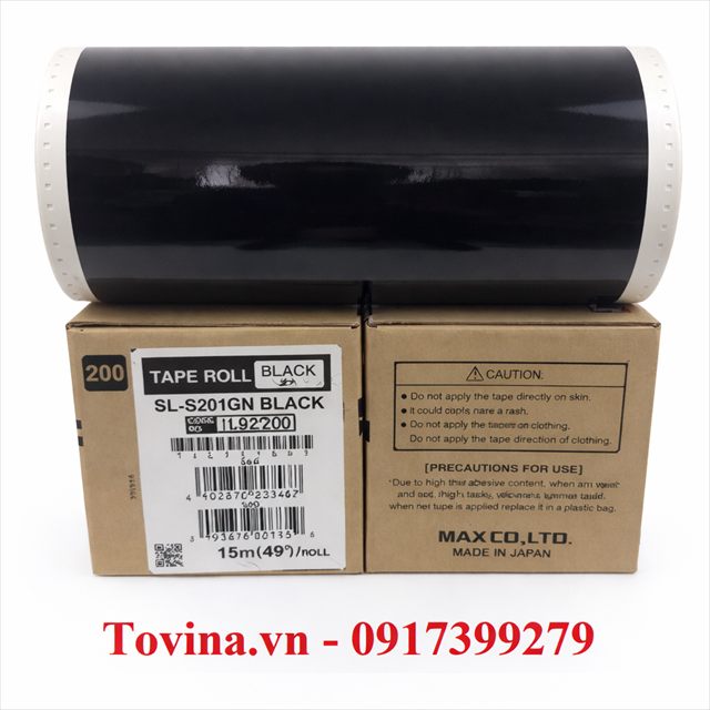Nhãn đen SL-S201GN 205mm × 15m cho MAX CPM-200