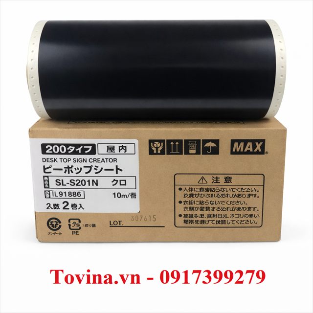 Nhãn đen SL-S201N 205mm × 10m cho MAX CPM-200