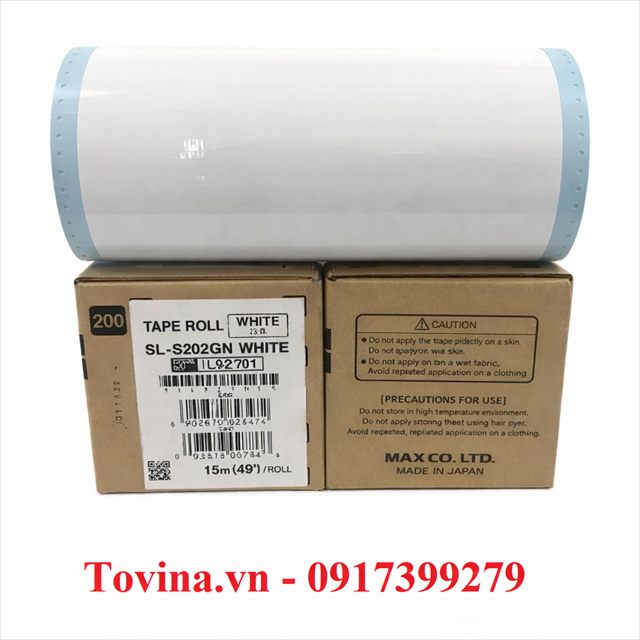 Nhãn trắng SL-S202GN 205mm × 15m cho MAX CPM-200