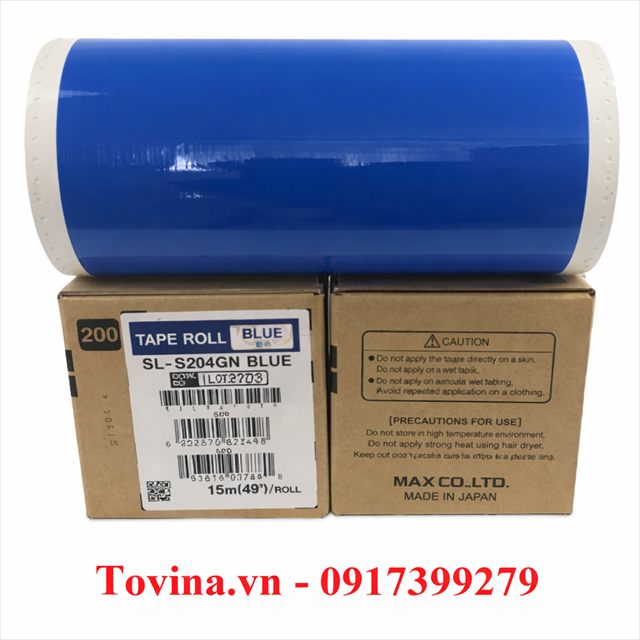 Nhãn xanh dương SL-S204GN 205mm × 15m cho MAX CPM-200