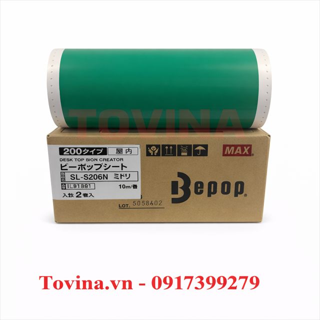 Nhãn xanh lá SL-S206GN 205mm × 15m cho MAX CPM-200