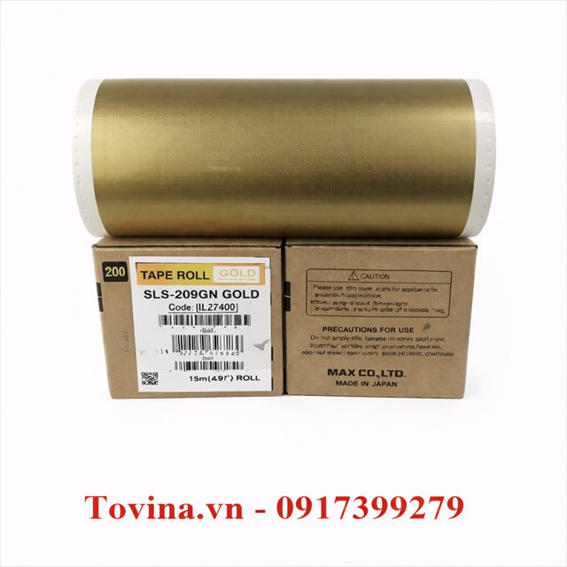 Nhãn vàng gold SL-S209GN 205mm × 15m cho MAX CPM-200