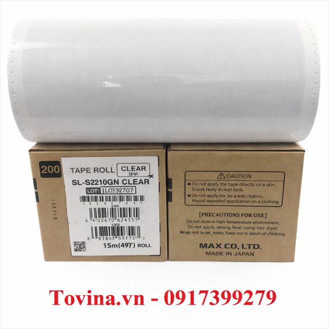 Nhãn trong suốt SL-S210GN 205mm × 15m cho MAX CPM-200