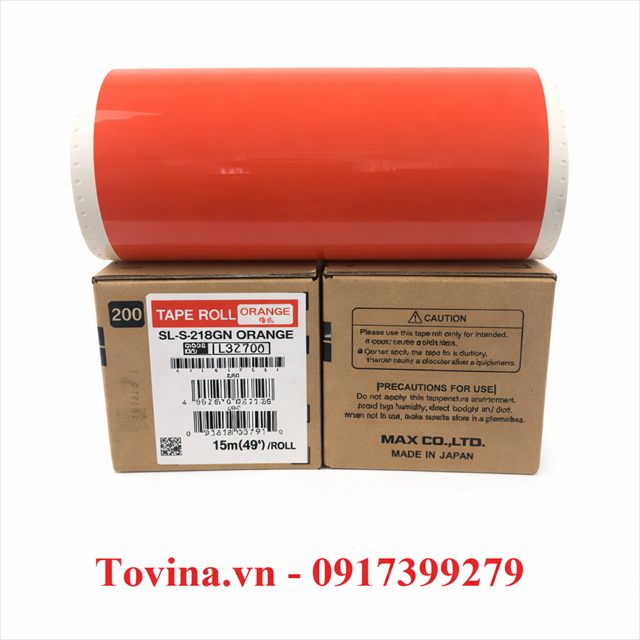 Nhãn cam SL-S218GN 205mm × 15m cho MAX CPM-200