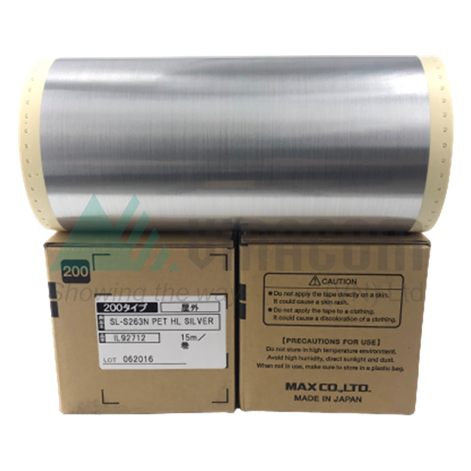 Nhãn bạc sọc nhuyễn (hairline) SL-S263N 200 mm × 15 m (hairline) – MAX Bepop CPM-200GM